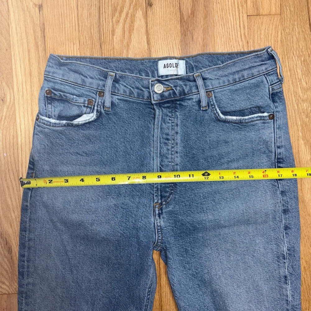 Agolde Nico High-Rise Slim Fit Jeans With Button Fly And Raw Hem Women’s Size 29 - Picture 7 of 13